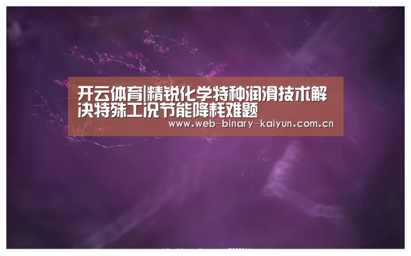 开云体育|精锐化学特种润滑技术解决特殊工况节能降耗难题(图3) 开云体育